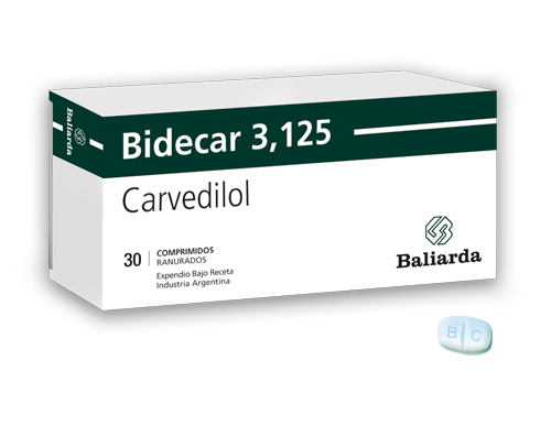 Bidecar_3.125_10.png Bidecar Carvedilol angina de pecho Antianginoso betabloqueante Bidecar Carvedilol Hipertensión arterial Insuficiencia cardíaca