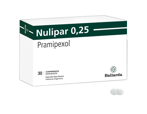 Nulipar_0,25_10.png Nulipar Pramipexol Nulipar parkinsonismo Pramipexol Síndrome de las piernas inquietas Antiparkinsonianos Enfermedad de Parkinson temblor
