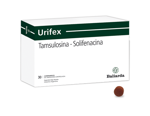 Urifex_0,4-6_10.png Urifex Solifenacina succinato Tamsulosina clorhidrato Tamsulosina Urifex Solifenacina LUTS prostatismo Hiperplasia benigna de próstata