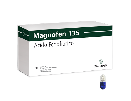 Magnofen_135_20.png Magnofen Acido Fenofíbrico fibrato. Fenofibrato Hipertrigliceridemia hdl Magnofen ldl dislipemia aterogénica dislipemia Acido Fenofíbrico trigliceridos
