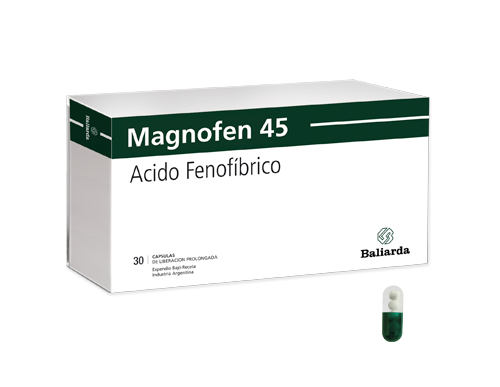 Magnofen_45_10.png Magnofen Acido Fenofíbrico Magnofen Hipertrigliceridemia ldl trigliceridos hdl dislipemia aterogénica dislipemia Fenofibrato fibrato. Acido Fenofíbrico
