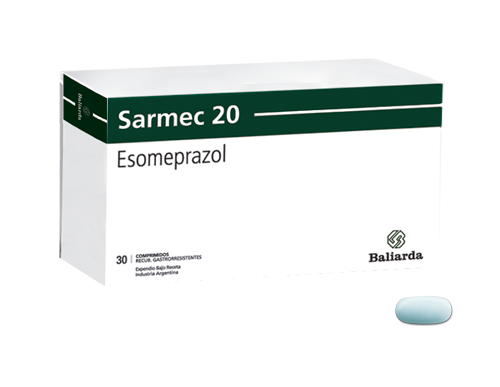 Sarmec_20_10.png Sarmec Esomeprazol úlcera gastrointestinal reflujo gastroesofágico Sarmec Gastritis IBP Inhibidores de la bomba de protones acidez estomacal Esomeprazol