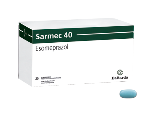 Sarmec_40_20.png Sarmec 40 Esomeprazol acidez estomacal Esomeprazol Gastritis IBP Inhibidores de la bomba de protones reflujo gastroesofágico Sarmec úlcera gastrointestinal