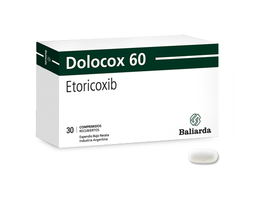 Dolocox_60_10.png Dolocox Etoricoxib traumatismo inflamación Artrosis artritis Antiinflamatorio no esteroideo aine Dolocox dolor agudo dolor crónico Etoricoxib COX2