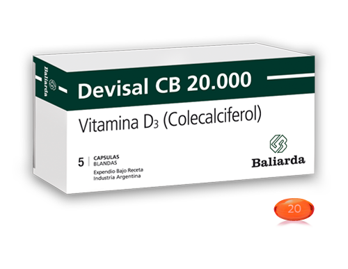 Devisal-CB_20000_10.png Devisal CB 20.000 Vitamina D3 Vitamina D3 vitaminoterapia osteoporosis Colecalciferol Deficiencia de vitamina D Devisal CB 20.000
