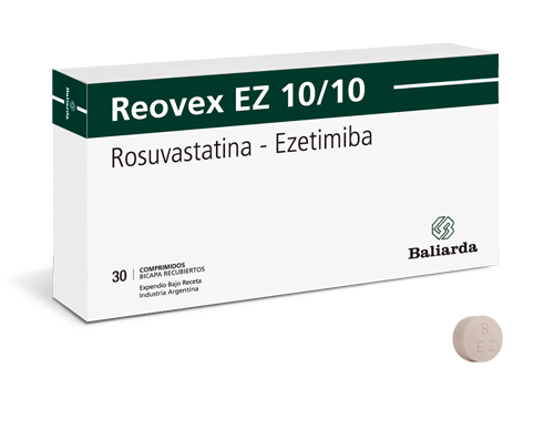 Reovex_10-10_30.png Reovex EZ Rosuvastatina Ezetimiba Colesterol alto dislipemia enfermedad cardiovascular estatina hdl hipercolesterolemia Hipocolesterolemiante Hipolipemiante ldl riesgo cardiovascular Rosuvastatina síndrome coronario agudo Triglicéridos Aterosclerosis Enfermedad ateroesclerotica Reovex EZ Ezetimiba Terapia hipolipemiante combinada Tratamiento hipolipemiante combinado Asociación hipocolesterolemiante Colesterol Placa de ateroma Síndrome metabólico