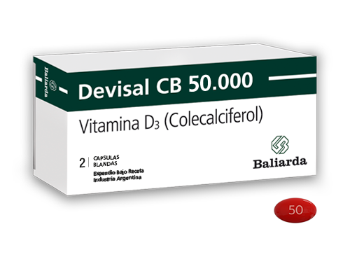 DevisalCB-50000-10.png Devisal CB 50.000 Vitamina D3 Calcio Colecalciferol Deficiencia de vitamina D osteoporosis Vitamina D3 vitaminoterapia Devisal CB 50.000 Inmunidad Sarcopenia Fuerza muscular Hipovitaminosis D Osteopenia Calcemia Huesos