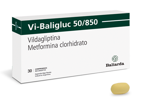 Vi-Baligluc-50-850-20.png Vi-Baligluc Vildagliptina Metformina antidiabético diabetes diábetes Diabetes mellitus tipo 2 hiperglucemia hipoglucemiante Metformina Vi-Baligluc Vibaligluc Vildagliptina Metformina clorhidrato Resistencia a la insulina Antidiabético oral Antihiperglucemiante Inhibidor de la DPP-4 Incretinas Glucemia Hemoglobina glicosilada DPP-4