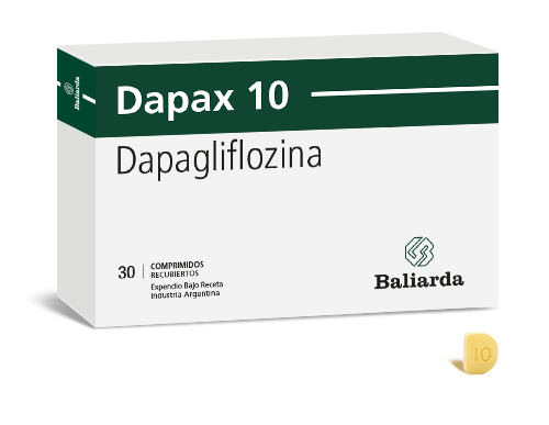 Dapax-10-Dapagliflozina-30-20.png Dapax Dapagliflozina Diabetes mellitus tipo 2 Antidiabético oral Dapax Dapagliflozina Gliflozina Inhibidor del cotransportador de sodio glucosa 2 SGLT2 Mejorador de la insuficiencia cardíaca Mejorador de la insuficiencia renal Glucosúrico insuficiencia renal crónica Insuficiencia cardíaca