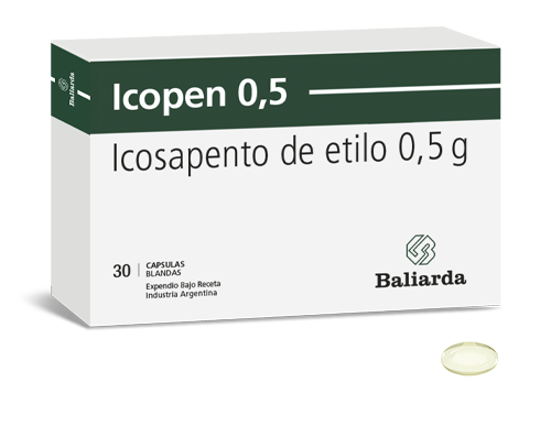 Icopen-IcosapentoDeEtilo-05-30.png Icopen Icosapento de etilo accidente cerebrovascular dislipemia Hipertrigliceridemia riesgo cardiovascular Triglicéridos Icopen Icosapento de etilo Omega 3 Ácido graso omega 3 Aceite de pescado Infarto de miocardio Angina Inestable Revascularización coronaria Factores de riesgo cardiovascular Riesgo residual Icosapent