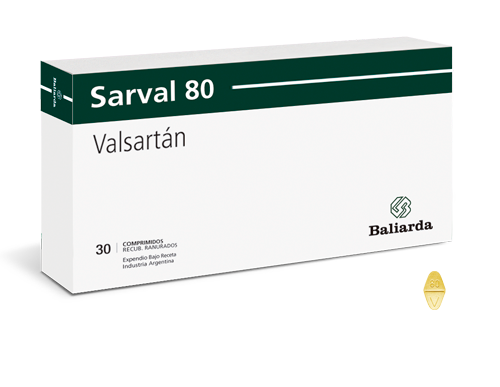 Sarval_80_10.png Sarval Valsartán tensión arterial vasodilatación Valsartán Sarval Insuficiencia cardíaca bloqueante cálcico Antihipertensivo Hipertensión arterial