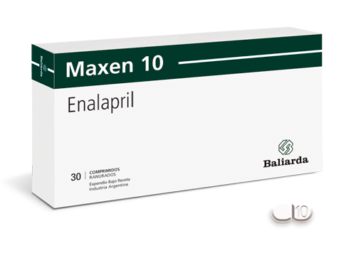 Maxen_10_20.png Maxen Enalapril Antihipertensivo Enalapril enzima convertidora de angiotensina Hipertensión arterial IECA Insuficiencia cardíaca Maxen tensión arterial